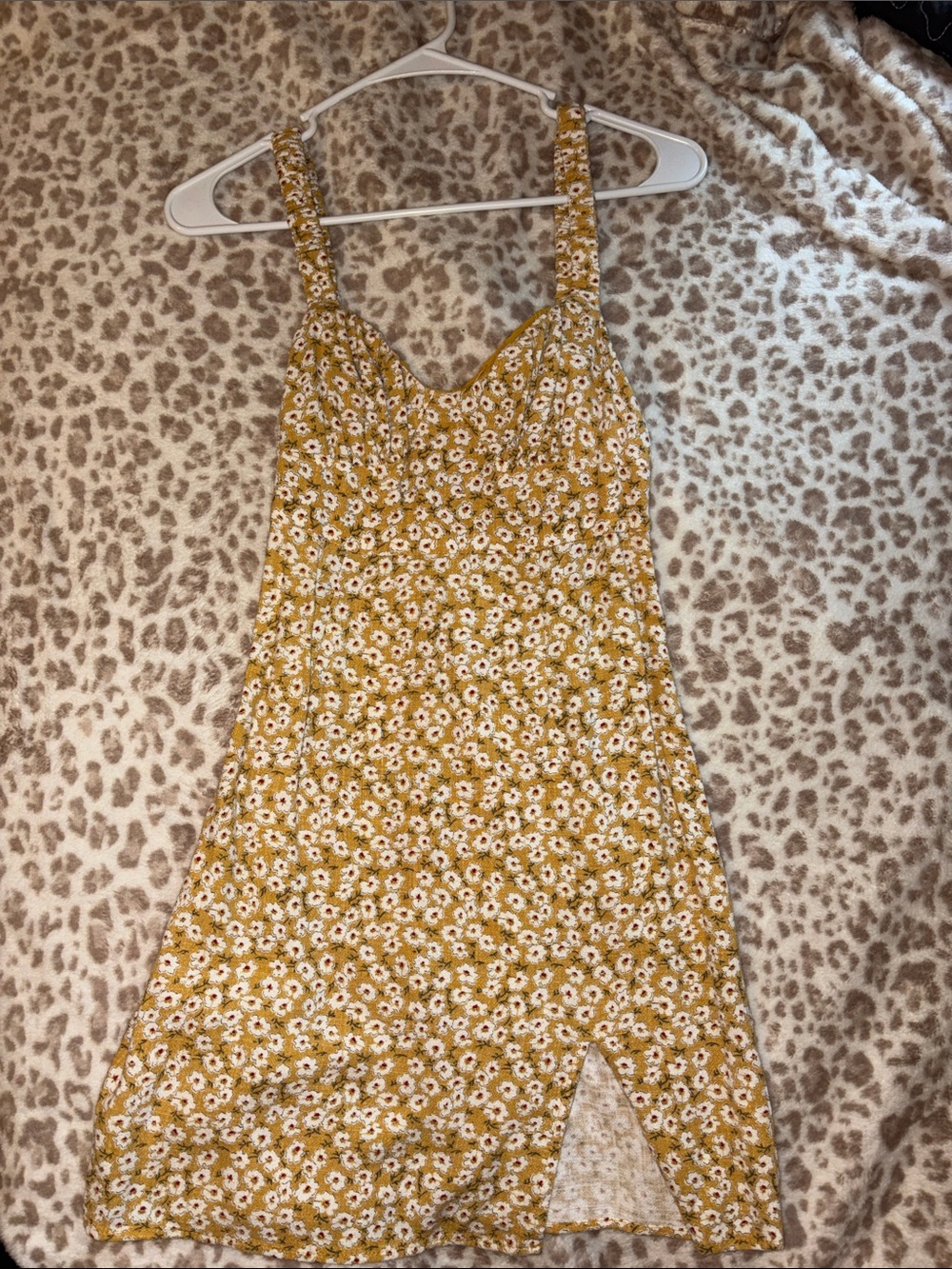 Aeropostale Mustard Yellow Floral Slip Dress